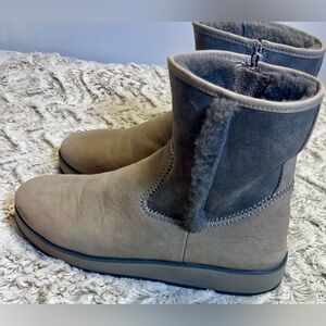 OluKai Women's Pa'ina Hulu Boots Size 9.5 Waterproof Leather Lined Fog Gray